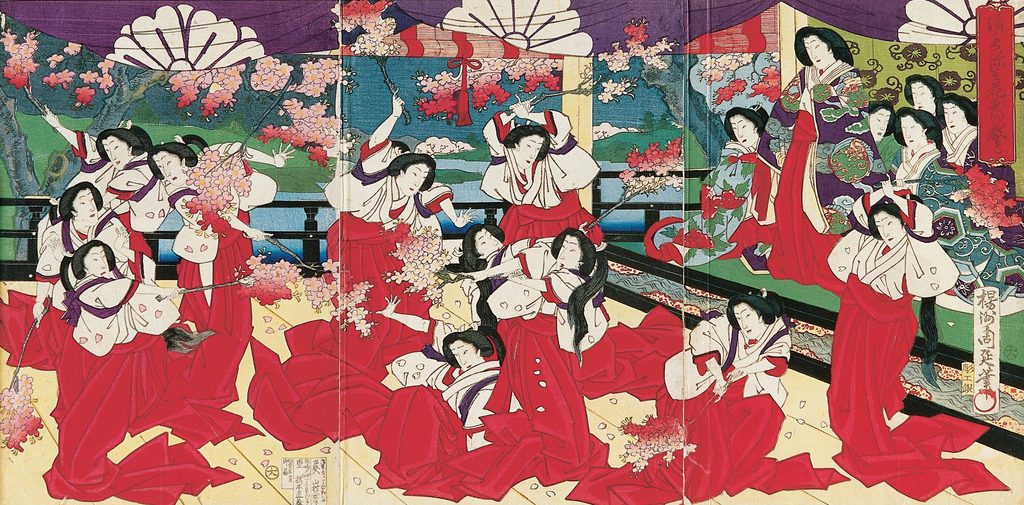 Toyohara Chikanobu, Cherry Blossom Battle