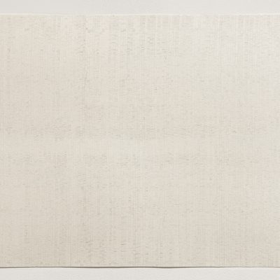 A series of small, etched, horizontal lines that form columns across the entire sheet of paper.]