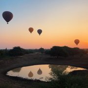Balloons Over Sunlit Bagan