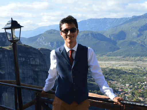 Dima Rentel on a greek mountaintop