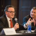 Panelists Nicol Rae and R. Michael Alvarez '86