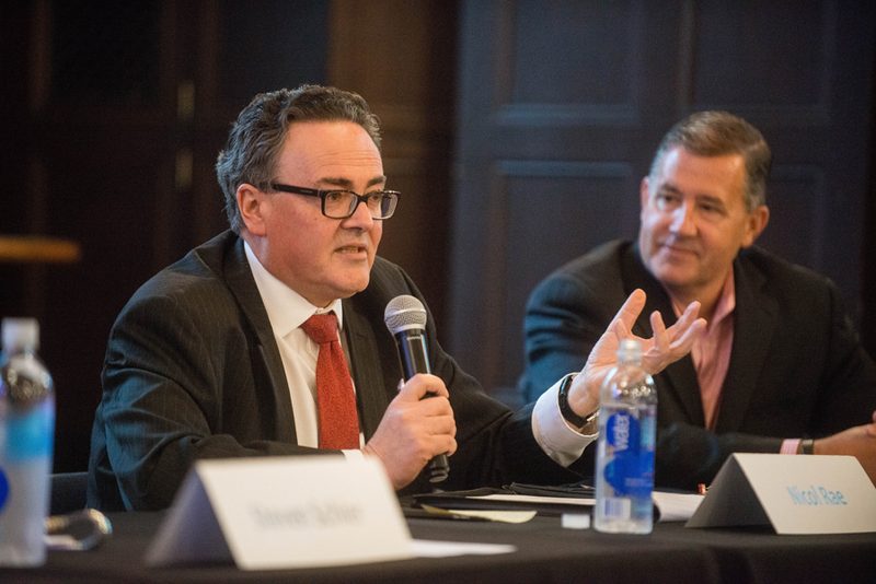 Panelists Nicol Rae and R. Michael Alvarez '86