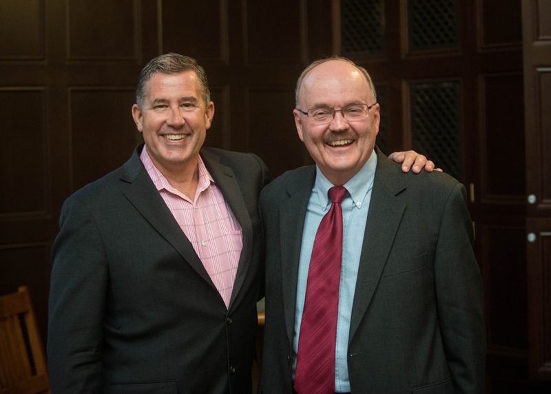 Mike Alvarez '86 and Steven Schier