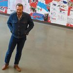 Artist Jesse Willenbring at the installation opening