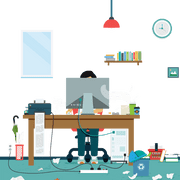 Person working in a home office