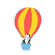 Janet in a hot air balloon