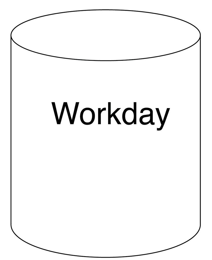Cylinder with the word "Workday"