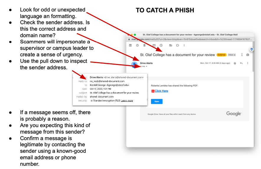How to recognize a phishing email.