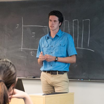 Keenan Ronayne talking about a spectral analysis of a neural field model.
