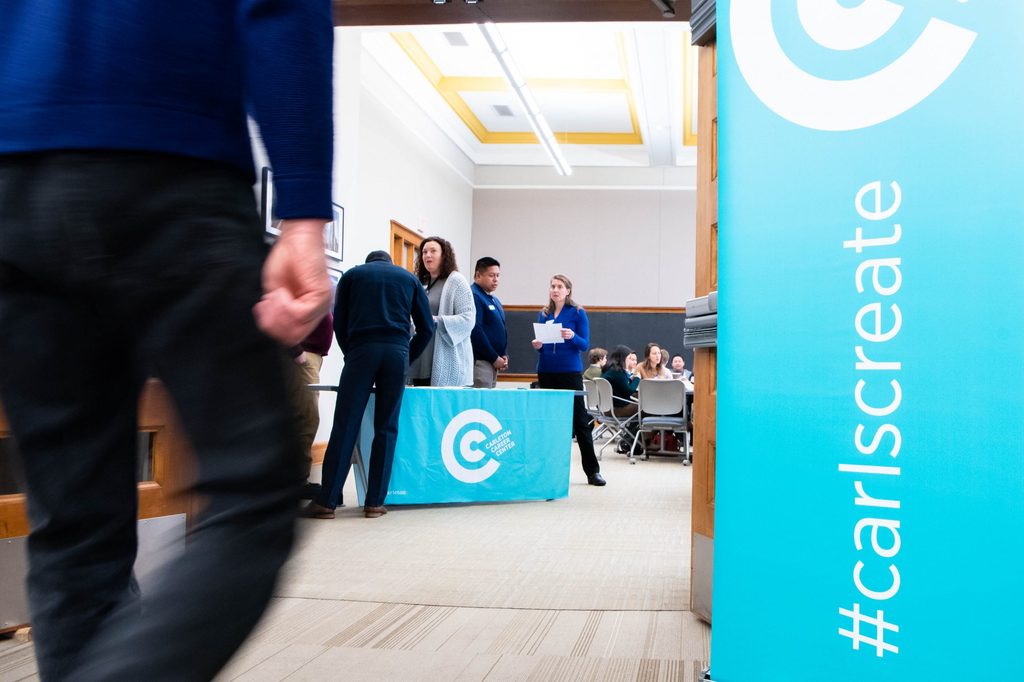 Career Center event with a banner reading "#carlscreate"