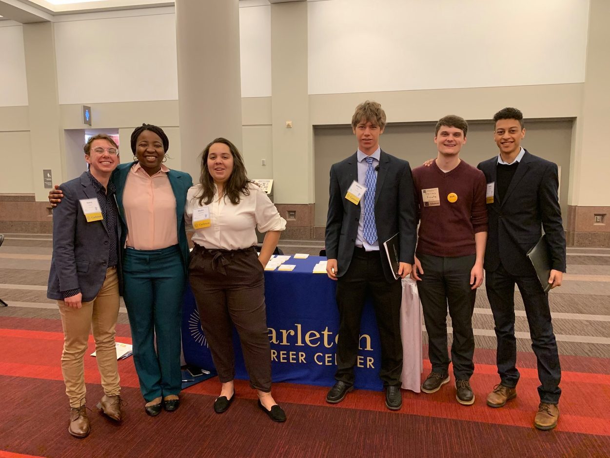 Students at a career event