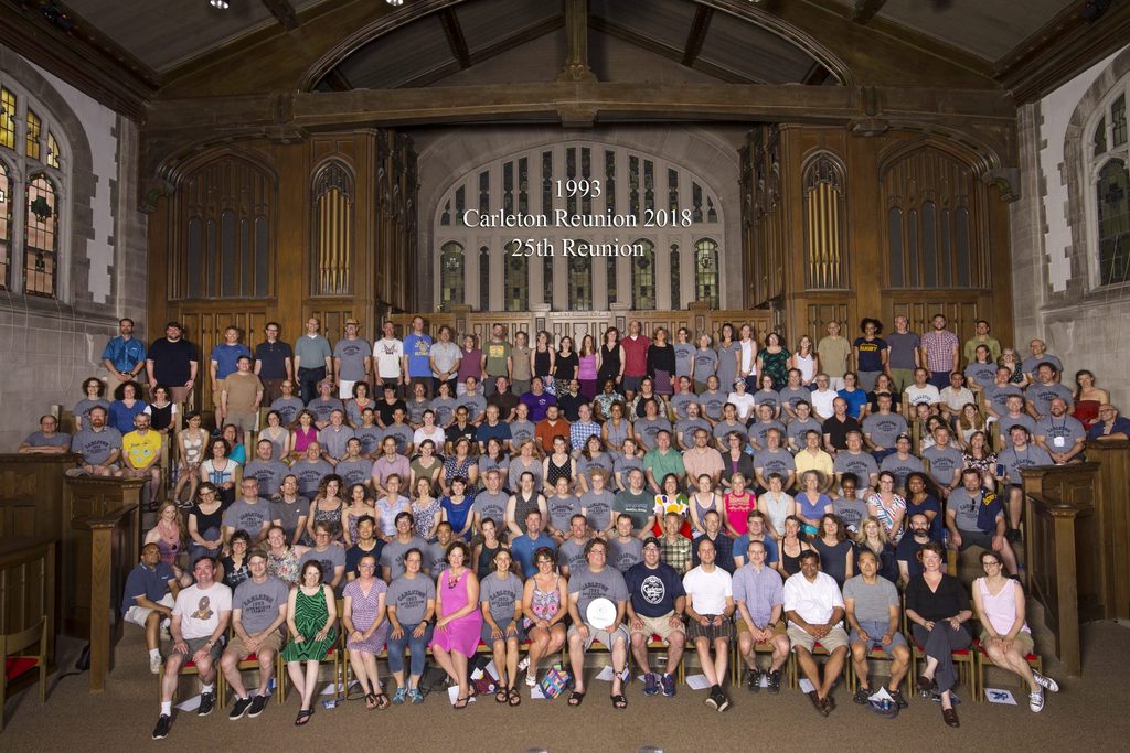 class photo for 25th reunion