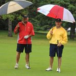 A little rain didn't stop these alums from getting out on the Northfield Golf Course today!