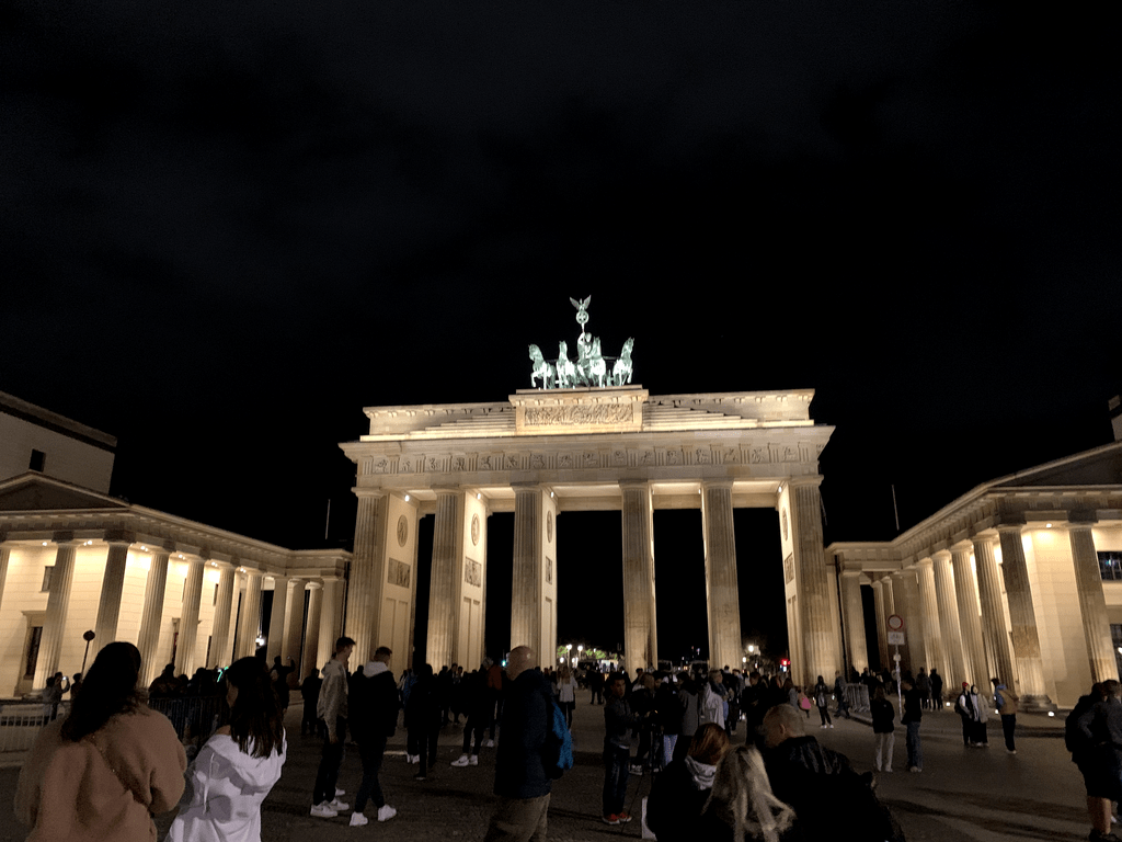 Berliner Tor lit up in the dark