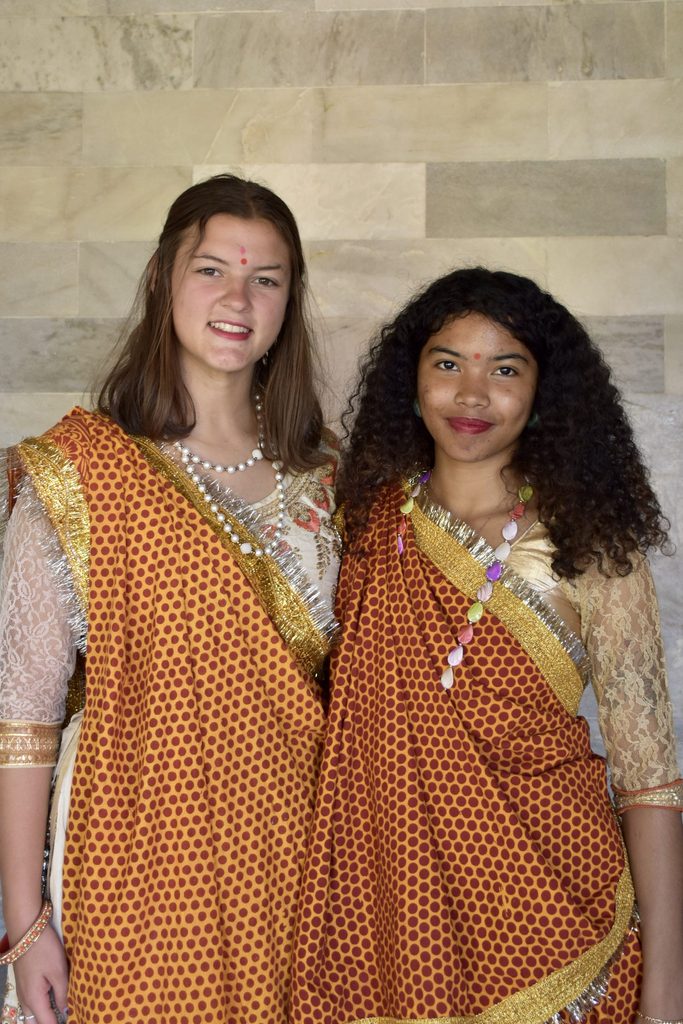 two girls posing for a picture