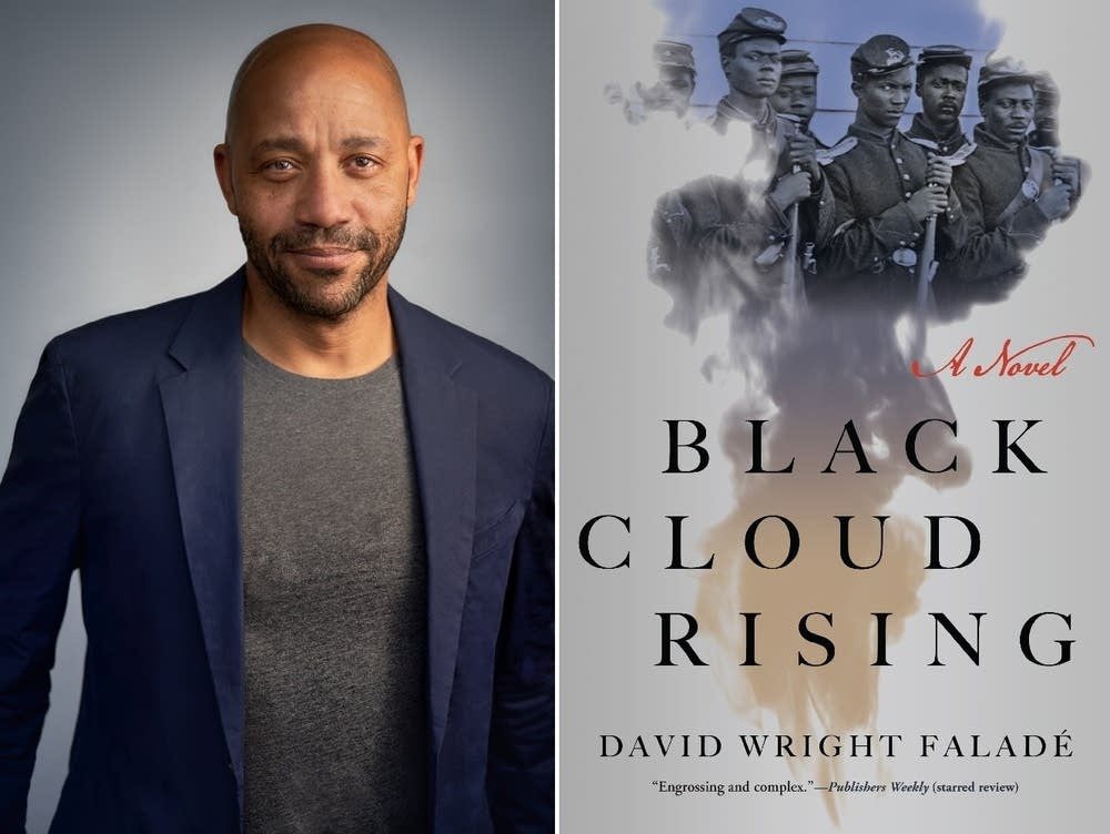 David Wright Falade wiht his book lack cloud rising