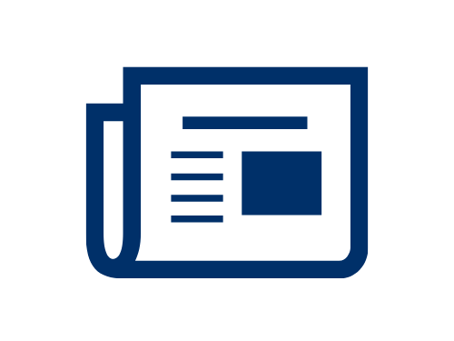folded blue newspaper icon