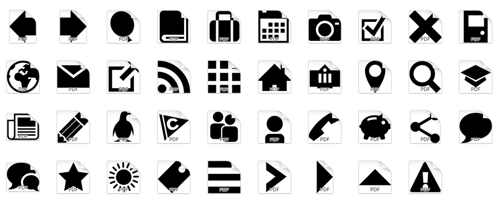 Set of Carleton web icons