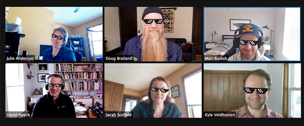Carleton College Web Team in a Zoom meeting
