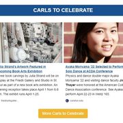 Screenshot of the Carls to Celebrate section of the newsletter