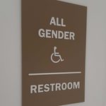 Brown All-Gender and ADA-Accessible Restroom sign