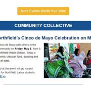 Screenshot of Community Collective newsletter section featuring Northfield's Cinco de Mayo Celebration