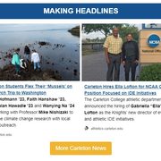 Screenshot of Making Headlines section of the Carleton Today newsletter published Aug. 11, 2022