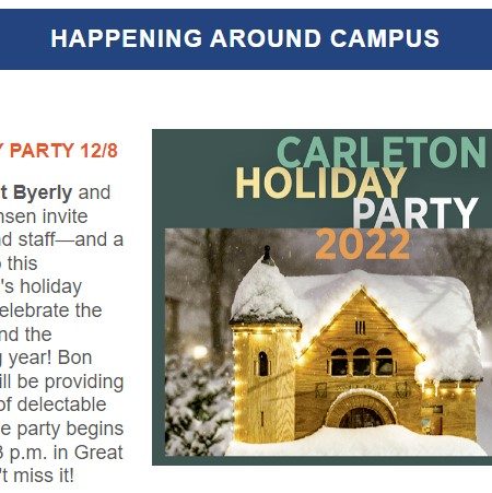Carleton Today December 8, 2022 Carleton Today Carleton College