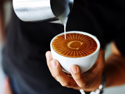 Carleton logo latte art