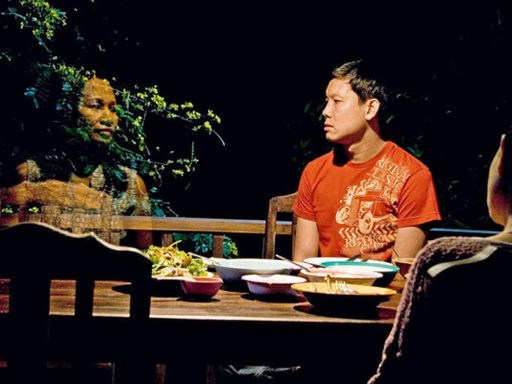 two people at dinner table