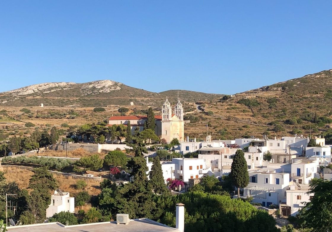 Cathedral and Village in Greek Countryside