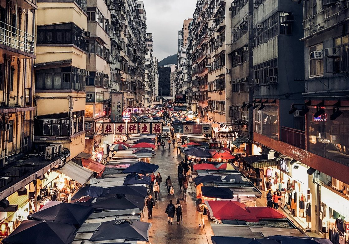 Busy Hong Kong Street Market