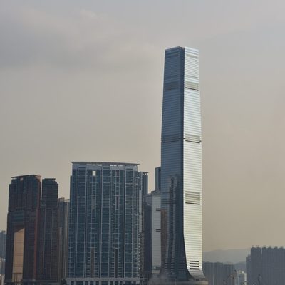 Skyscrapers and Ferry in Hong Kong