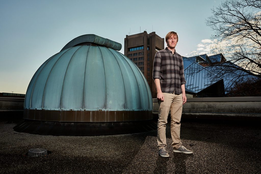 Andrew Chael ’13 outside an observatory