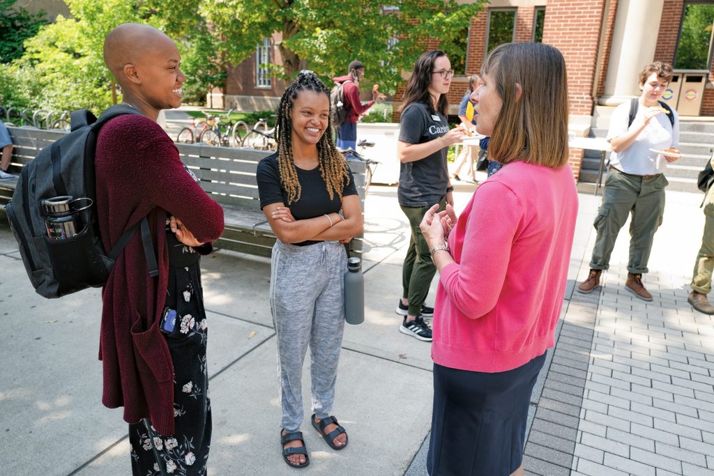 President Alison Byerly socializing with students