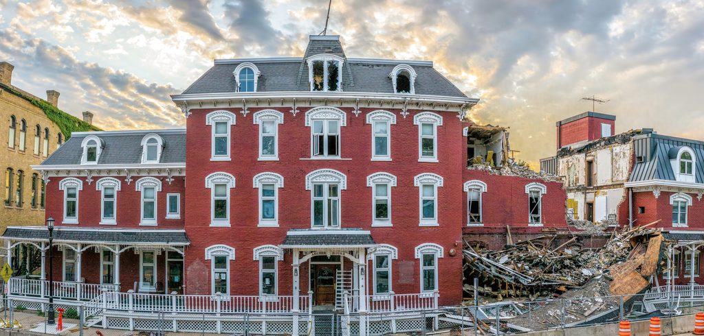 Ruined Archer House in Downtown Northfield