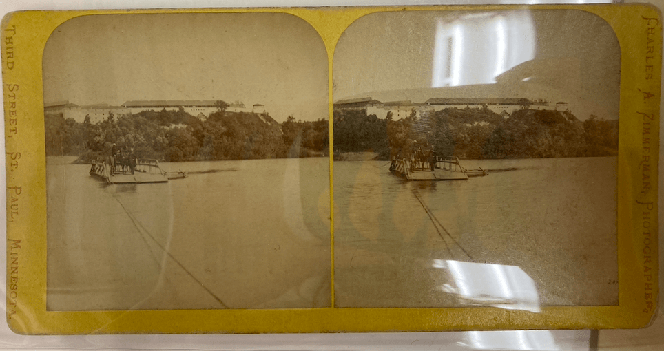 stereoscopic print of Fort Snelling, Minn.