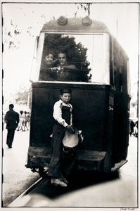 Photo of a bus in Barcelona, Spain, 1951