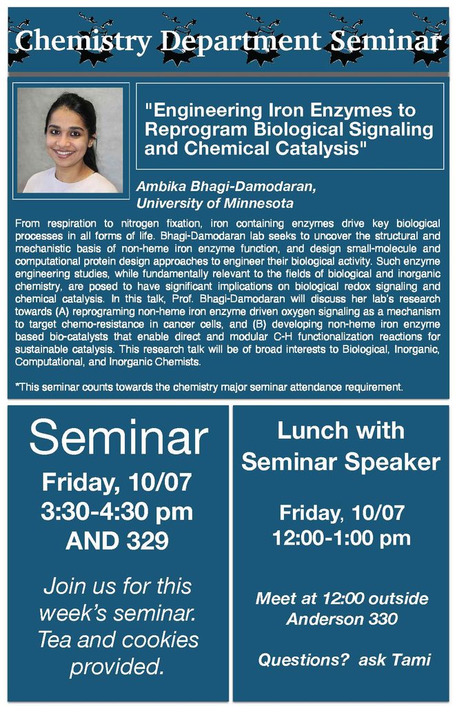 information for lunch and seminar talk