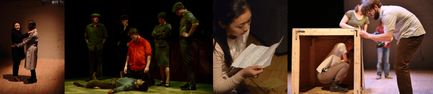 Banner with four images of student comps productions