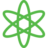 illustrated icon of an atom