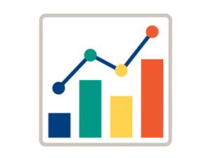 Icon for a bar chart showing progress