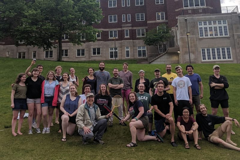 English majors and faculty in front of Evans Hall