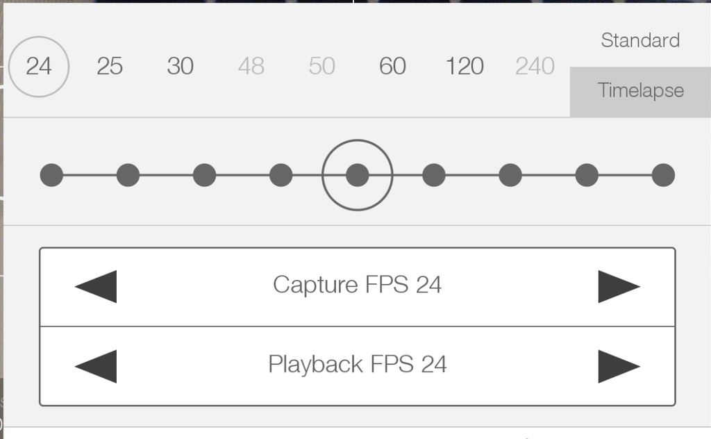 frame rate window in FiLMiC Pro